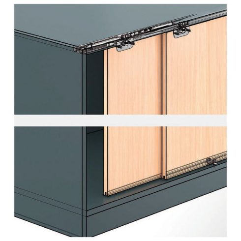 Futóelem Silent Systemmel SysLine S, Csillapított zárás a jobb oldali ajtóhoz vagy csillapított nyitás a bal oldali ajtóhoz