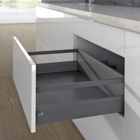 ArciTech Fiók oldalprofil készlet, Fiók oldalprofil magassága 94 mm x NL 300 mm, antracit, bal és jobb