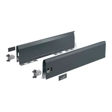   ArciTech Fiók oldalprofil készlet, Fiók oldalprofil magassága 126 mm x NL 450 mm, antracit, bal és jobb