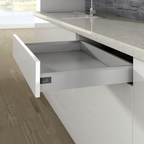 ArciTech Fiók oldalprofil készlet, Fiók oldalprofil magassága 94 mm x NL 300 mm, ezüst, bal és jobb