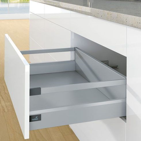 ArciTech Fiók oldalprofil készlet, Fiók oldalprofil magassága 94 mm x NL 300 mm, ezüst, bal és jobb