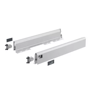   ArciTech Fiók oldalprofil készlet, Fiók oldalprofil magassága 94 mm x NL 400 mm, ezüst, bal és jobb