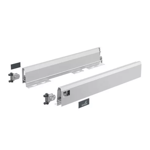 ArciTech Fiók oldalprofil készlet, Fiók oldalprofil magassága 94 mm x NL 650 mm, ezüst, bal és jobb