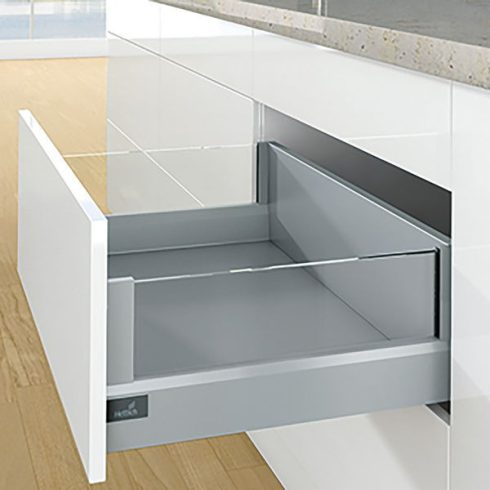 ArciTech Fiók oldalprofil készlet, Fiók oldalprofil magassága 126 mm x NL 300 mm, ezüst, bal és jobb