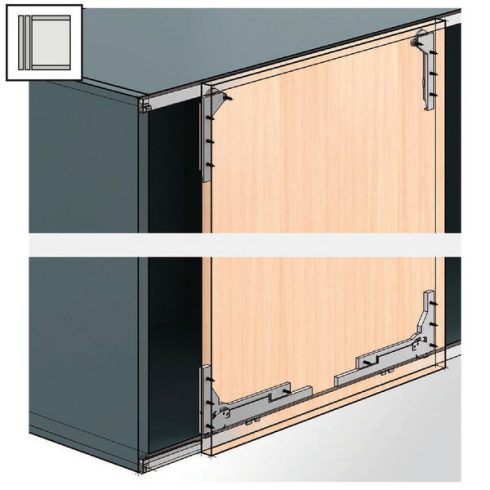 SlideLine M Kiegészítő készlet ragasztott üvegajtókhoz a Silent System rendszerrel, 30 kg, minimum ajtó szélesség 450   mm