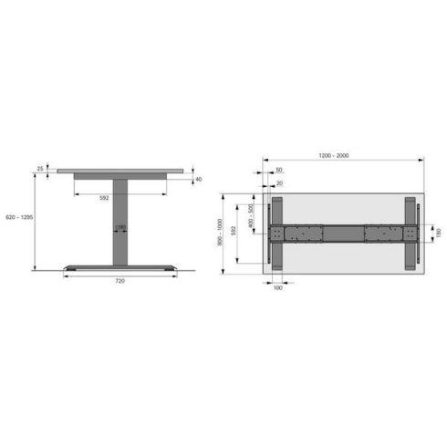 LegaDrive SystemsBasic asztal állvány keret szett, ezüst, grafit szürke