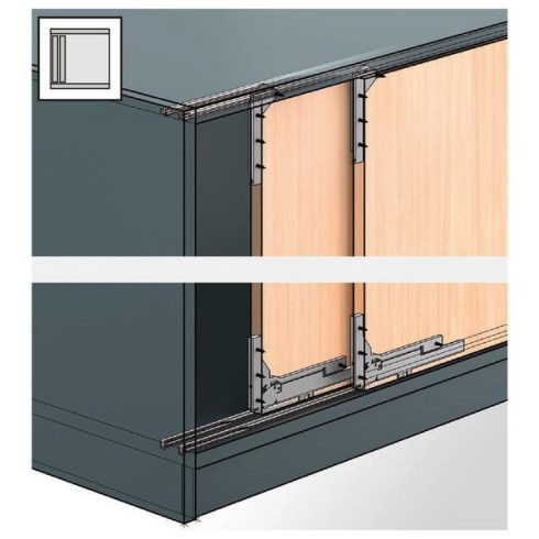 SlideLine M Profil készlet: 1-pályás sín profil bepréselhető szereléshez, 2500 mm