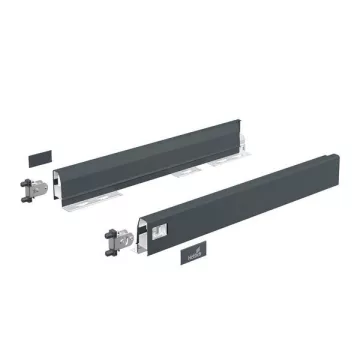   ArciTech Fiók oldalprofil készlet, Fiók oldalprofil magassága 78 mm x NL 500 mm, antracit, bal és jobb
