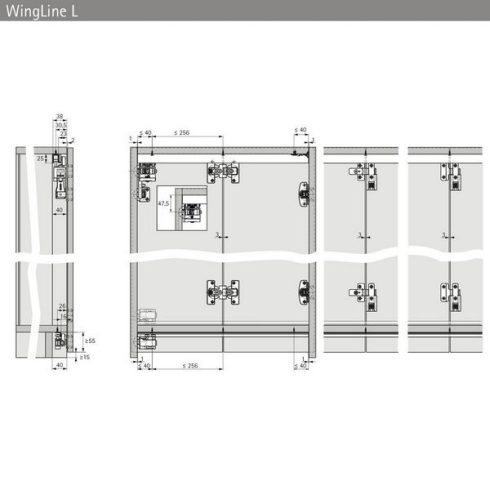 Vezetőprofil WingLine L, 1200   mm, fényes
