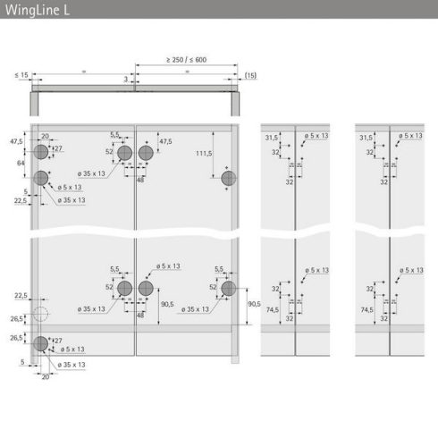 Vezetőprofil WingLine L, 1200   mm, fényes