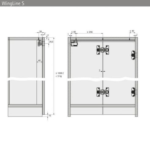 Vezetőprofil WingLine L, 1200   mm, fényes