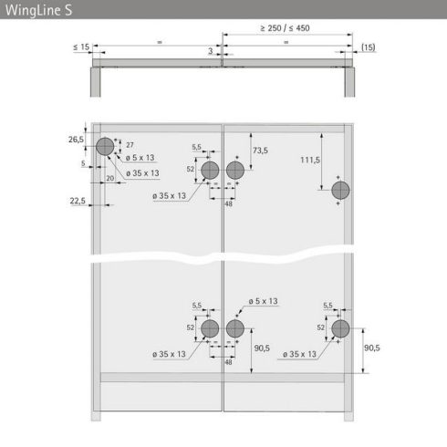 Vezetőprofil WingLine L, 1200   mm, fényes