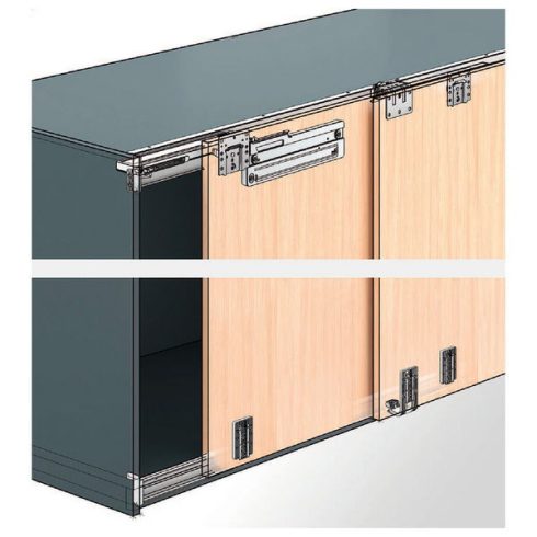 TopLine L, sorozatgyártáshoz, Futó- és vezetőelem készlet, magasságállítással, legelülső ajtó, balo oldali