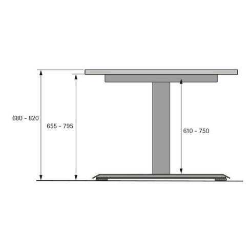 LegaDrive, LegaDrive oszlopok, kézi magasság beállítás, 610 - 750, alumínium, porfestett, fehér
