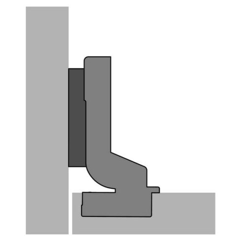 Veosys 105°-rozsdamentes acél pánt, közézáródó, TH - fúrásminta 52 x 5,5 mm, csavaros rögzítéshez (-)