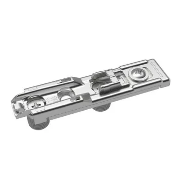   Egyenes szerelőtalp tartalmazza Közvetlen magasságállítás, nikkelezett, Furatsor 20 x 32  mm, bepréseléshez (furathoz ø 10 x 12 mm), távolság 1,5   mm