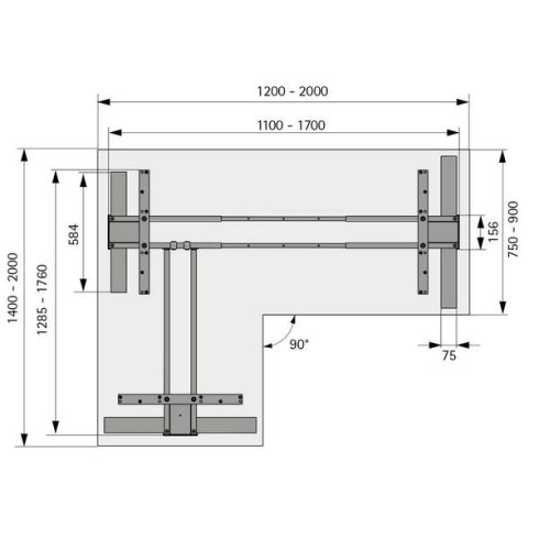 Steelforce Pro 671 SLS Highline 90° XL, ezüst