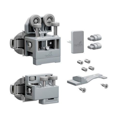 WingLine L, Közepes teherbírású szerelvénykészlet, alsó vezetéssel, 12 kg, szürke, bal, önzáró rugóval