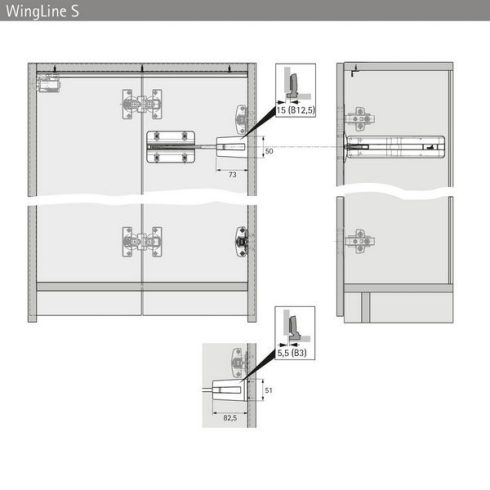 WingLine L/S/230, Push to move és Pull to move szett, nehéz, szürke