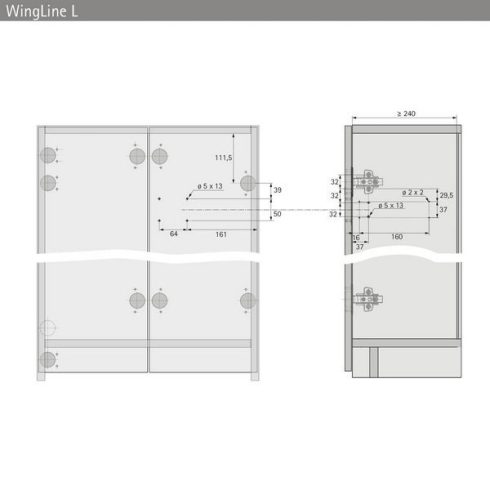 WingLine L/S/230, Pull to move Silent szett, könnyű, szürke