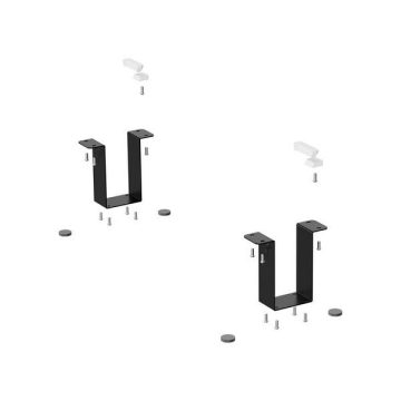   Steelforce Szerelőkészlet a design íróasztal lábhoz, fekete