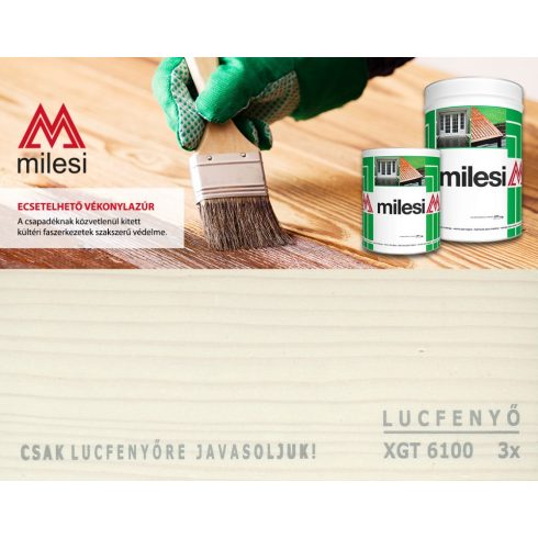 MILESI XGT 6100, Classic Viaszos Vékonylazúr - fehér szín