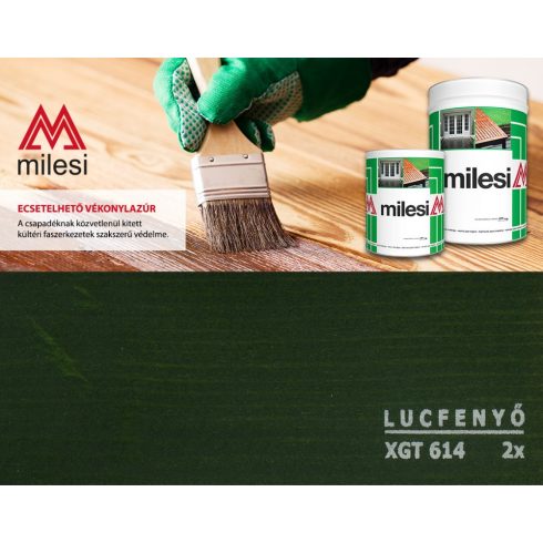 MILESI XGT 614, Classic Viaszos Vékonylazúr - sötétzöld szín