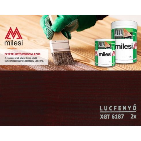 MILESI XGT 6187, Classic Viaszos Vékonylazúr - vörös mahagóni szín